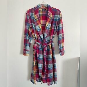 Vtg Polo Ralph Lauren Plaid Robe Colorful Cotton Preppy Men’s L USA